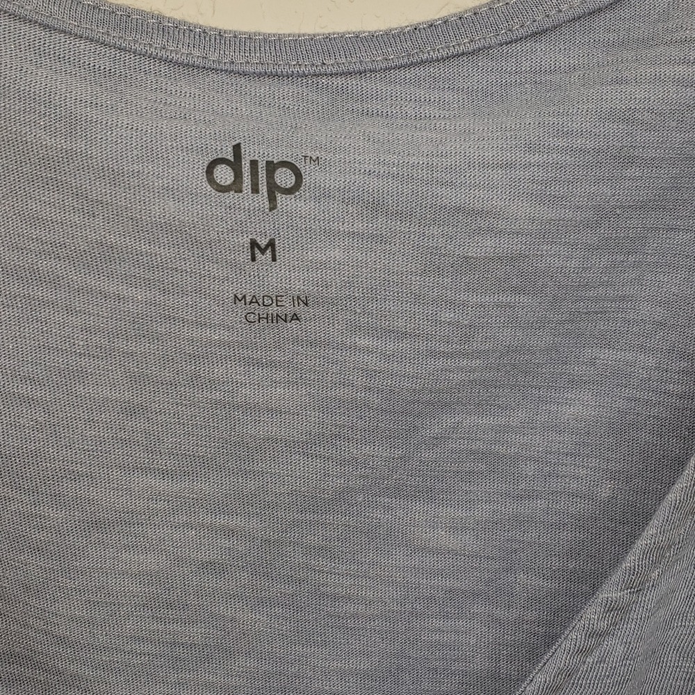 DIP Women's Blue Smocked V-Neck 3/4 Sleeve Casual Tunic Top Size M - Picture 5 of 6